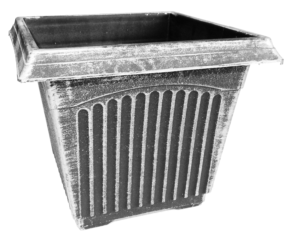 6.5 Inch Square Patio Planter Silver Wash - 100 per case - Grower